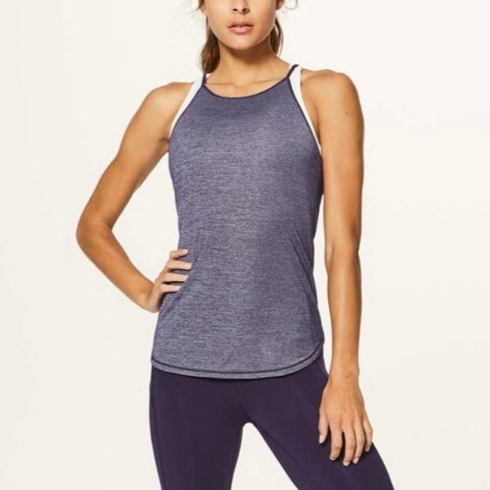 Lululemon Fast As Light Singlet Tank Aeon Purple Heathered Size 2 4 W1NHKS